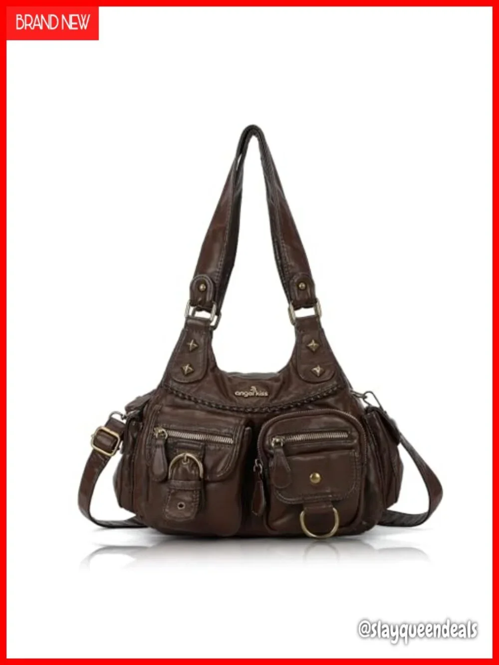 Vegan Leather Hobo Shoulder Handbag Crossbody Purse Everyday Bag